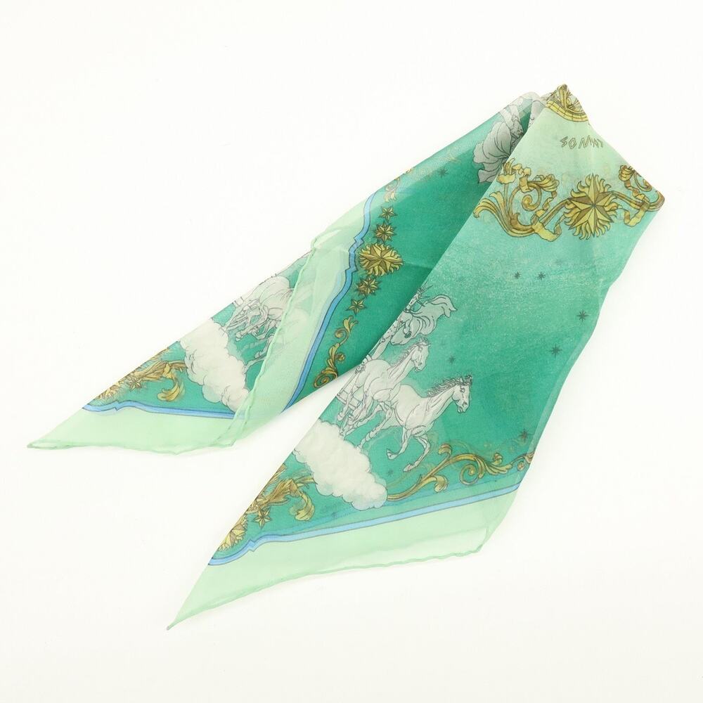 Hermes Carre 40 Cosmos Silk Scarf Green - Picture 12 of 12